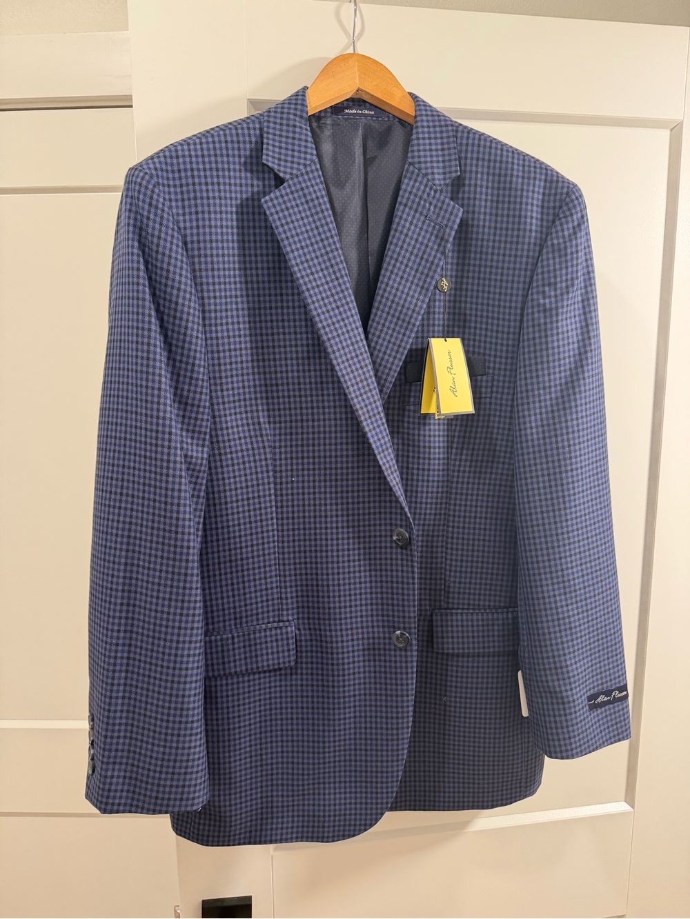 Alan Flusser Navy Blue Check Sport Coat